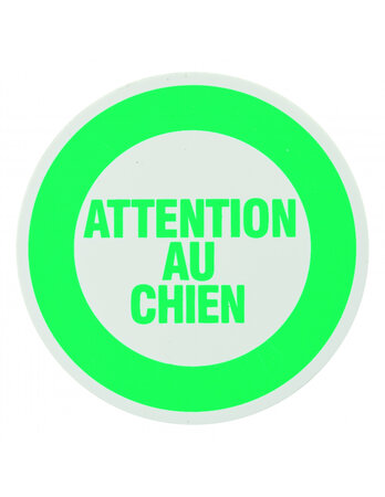 THIRARD - Disque de signalisation Attention au chien  polystyrène rigide adhésif  Ø80mm