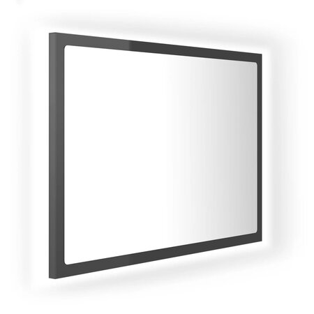 vidaXL Miroir LED de salle de bain Gris brillant 60x8 5x37cm Acrylique
