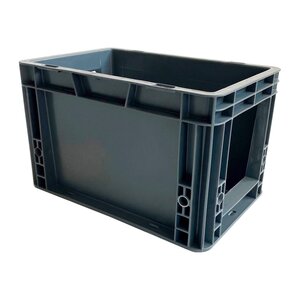 Bac de stockage plastique gerbable norme europe avec paroi ouverte sur le côté - 7 litres - dim : h 19 x l 20 cm - viso