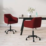 vidaXL Chaises pivotantes salle à manger 2 Pièces Rouge bordeaux Velours