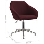 vidaXL Chaises pivotantes à manger lot de 2 violet tissu