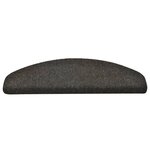 vidaXL Tapis d'escalier autocollants 15Pièces Marron 65x21x4cm Aiguilleté