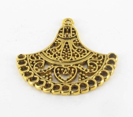Breloque pendentif Diviseur éventail Doré