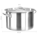 vidaXL Marmite 24 L 36x24 cm Acier inoxydable