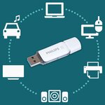 Philips clé usb 3.0 snow 32 go blanc et gris