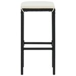 vidaXL Ensemble de bar de jardin 9 Pièces et coussins Résine tressée Noir