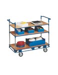 (CHARIOT 3 PLATEAUX BOIS) Chariot à plateaux réglable 200 kg 3 plateaux