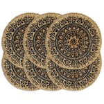 vidaXL Napperons 6 Pièces Bleu foncé 38 cm Rond Jute