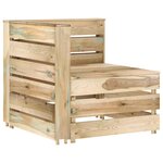 vidaXL Salon de jardin 7 Pièces Bois de pin imprégné de vert