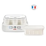 SEB YG500100 Yaourtière «  la Yaourtière » 2 - 8 pots en verre et 1 bac 1 L - Blanc