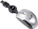Mini Souris filaire pour portable (rétractable) Genius Micro Traveler V2 (Argent)