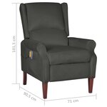 vidaXL Fauteuil de massage inclinable Gris foncé Velours