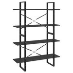 vidaXL Bibliothèque à 4 niveaux Gris 100x30x140 cm Aggloméré
