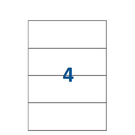Lot de 1000 planches étiquettes autocollantes blanches sur feuille a4 : 210 x 74,2 mm (4 étiquettes par feuille, spéciales bons de transport)