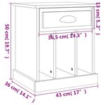 vidaXL Tables de chevet 2 Pièces noir 43x36x50 cm