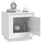 vidaXL Table de chevet blanc brillant 44x35x45 cm bois d’ingénierie