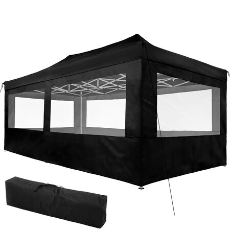 Tectake Tonnelle 6 x 3 m avec 4 rideaux - noir