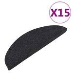 vidaXL Tapis d'escalier autocollants 15 Pièces 56x17x3 cm Anthracite