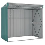 vidaXL Abri de jardin mural Vert 118x194x178 cm Acier galvanisé