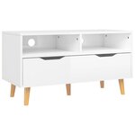 vidaXL Meuble TV Blanc brillant 90x40x48 5 cm Aggloméré