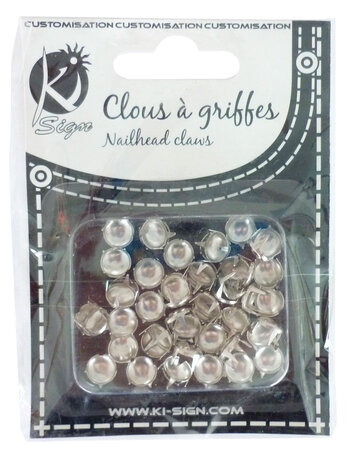 Clous rivet à griffes Rond ø10mm Argenté 30 pièces