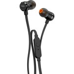 JBL T290 Écouteurs intra-auriculaires - Son JBL Pure Bass - Micro intégré - Câble plat sans noeud - Noir