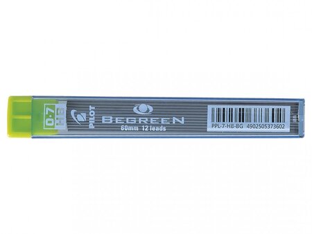 Etui de 12 mines begreen qualité très résistante 0 7 mm hb x 10 pilot