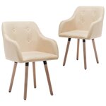vidaXL Chaises à manger lot de 2 crème tissu