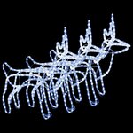 vidaXL Rennes de Noël 3 Pièces Blanc froid 60x30x60 cm