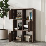 vidaXL Bibliothèque Chêne fumé 60x27 5x88 cm Aggloméré