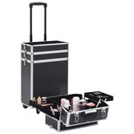 vidaXL Chariot de maquillage Aluminium Noir