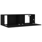 vidaXL Ensemble de meubles TV 4 Pièces Noir Bois d'ingénierie