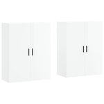 vidaXL Armoires murales 2 Pièces blanc brillant 69 5x34x90 cm