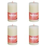 Bolsius Bougies pilier rustiques Shine 4 Pièces 130x68 mm Perle douce