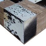 vidaXL Table basse Cuir de vache 60 x 60 x 36 cm