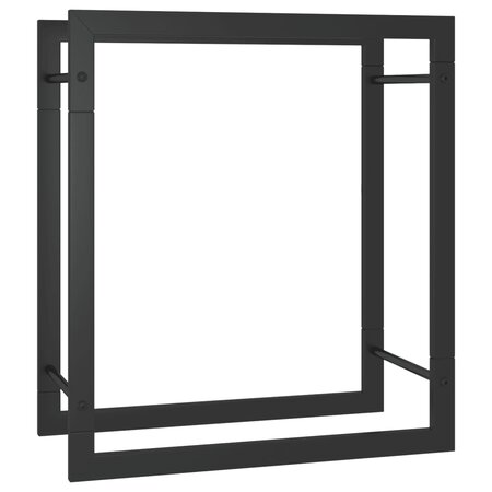 vidaXL Portant de bois de chauffage Noir mat 50x28x56 cm Acier