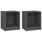 vidaXL Tables de chevet 2 Pièces Gris 35 5x33 5x41 5cm Bois de pin massif
