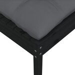 vidaXL Repose-pied de jardin avec coussin anthracite Bois de pin Noir