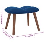 vidaXL Chaise à bascule avec repose-pied Bleu Velours