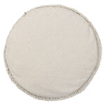 Pouf beige en coton 50 x 50 x 20 cm