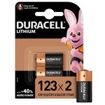Piles au lithium haute puissance duracell 123 3 v  lot de 2 (cr123 / cr123a / cr17345)