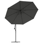 vidaXL Parasol en porte-à-faux avec poteau Aluminium 350 cm Anthracite