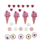 Sticker déco: Glace  assortis  0 5 - 3 5cm  24 pces