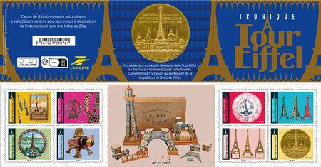 Carnet de 8 timbres - Iconique Tour Eiffel - Lettre Internationale