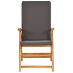 vidaXL Salon de jardin 7 Pièces avec coussins Bois de teck massif Gris
