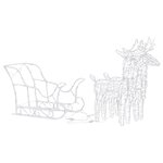 vidaXL Décoration de Noël Rennes et traîneau 160 LED 130 cm Acrylique