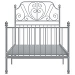 vidaXL Cadre de lit Gris Métal 90x200 cm