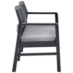 vidaXL Banc de jardin 2 places et coussins 120 cm Plastique Anthracite