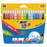 Etui de 18 feutres KIDS COULEUR Pte Moy. bloquée 18 couleurs BIC