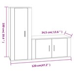 vidaXL Ensemble de meubles TV 2 Pièces gris béton bois d'ingénierie